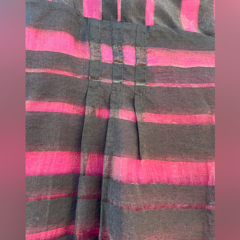 Apostrophe Women's Size 12 Black & Pink A-Line Skirt Semi Sheer Black Overlay - Picture 6 of 13